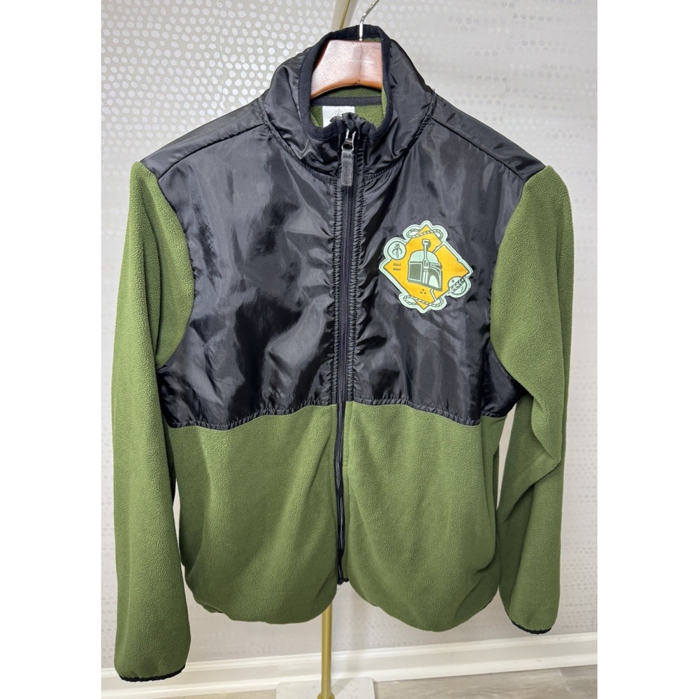 Disney Boba Fett Star Wars Zip Fleece Green Black Jacket Mandalorian Mens Sz S